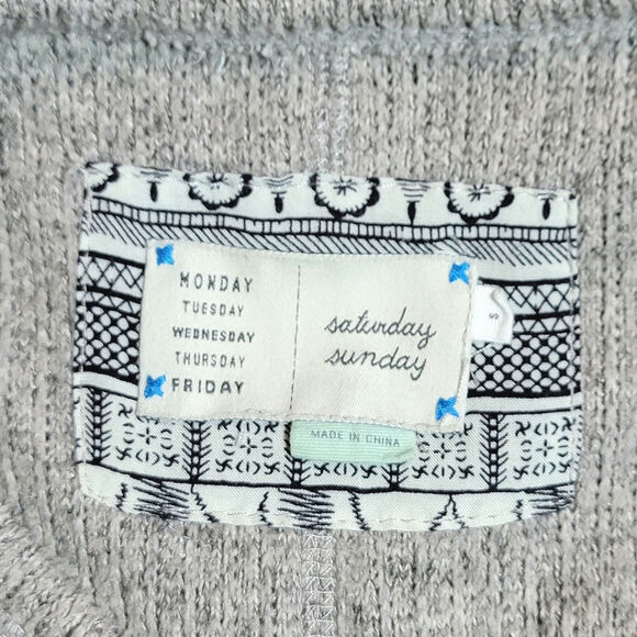 Anthropologie Saturday Sunday Gray Zip Front Cape Poncho Chic Fall Layering S - Picture 11 of 14